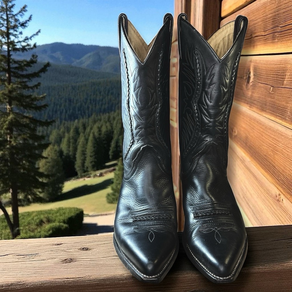 Sancho Abarca 5122 Western Cowboy Biker Boots Pull Black Eu 43 US 9.5 — 10 SPAIN